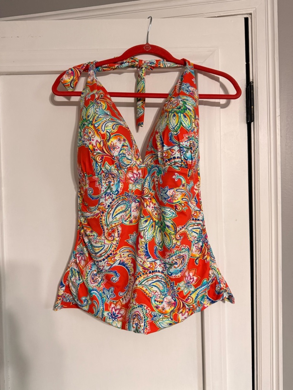 Ralph Lauren Red Paisley Halter Camisole